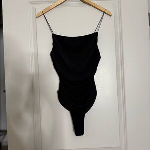Black Spaghetti Strap Bodysuit